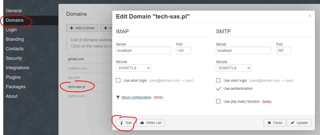 Filtrowanie Spamu w Rainloop (Cyberpanel, Dovecot, Sieve) TECHSAS